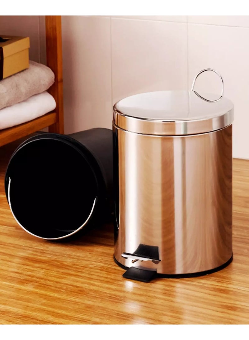 BLACKSTONE Stainless Steel Hands Free Pedal Bin 5L Soft Close Rust-Proof  - Image 5