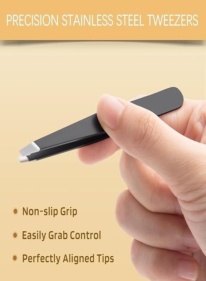 GLOBELLE Slant Tip Tweezer for Eyebrows, High Precision For Ingrown Hair, and Facial Hair, Best Eyebrow Sharp Anti-rust Tweezer for Women and Men, Ideal Facial Hair Plucker for Painless Removal - Image 5