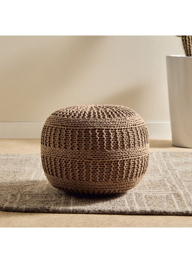 Home Box - Essential Cable Knitted Pouf - 50x50x35 cm - Image 1