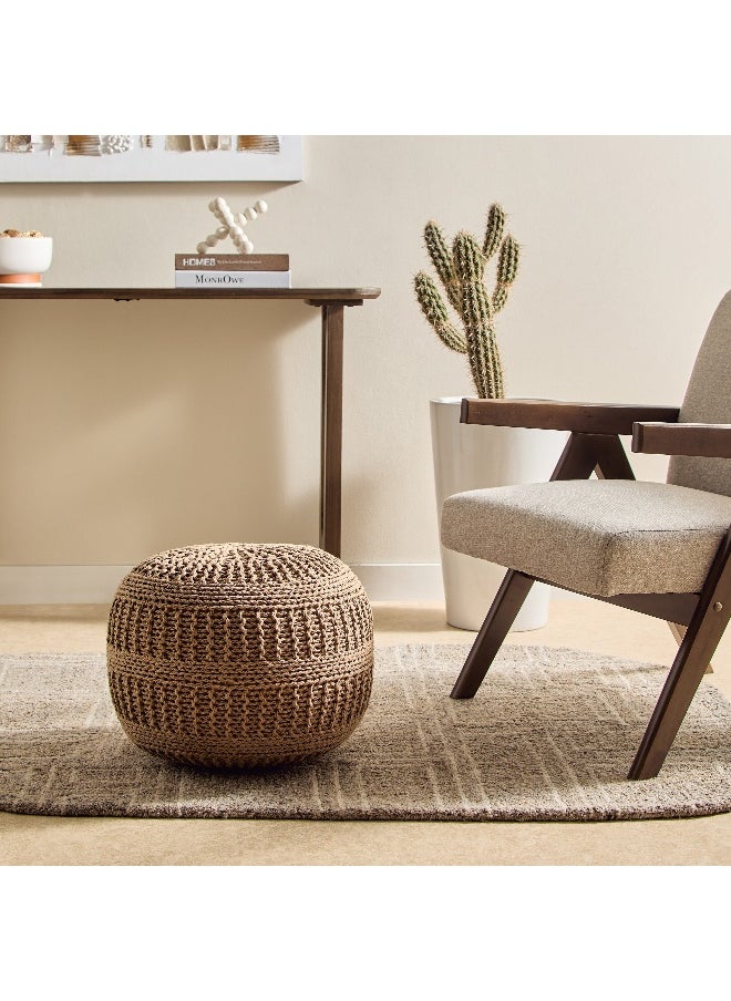 Home Box - Essential Cable Knitted Pouf - 50x50x35 cm - Image 1