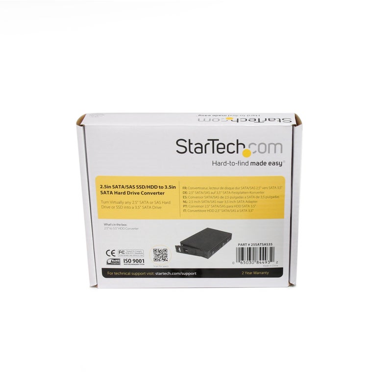 StarTech.com 2.5in SATA/SAS SSD/HDD to 3.5in SATA Hard Drive Converter - Storage bay adapter - 3.5" to 2.5" - black - 25SATSAS35 - Image 5