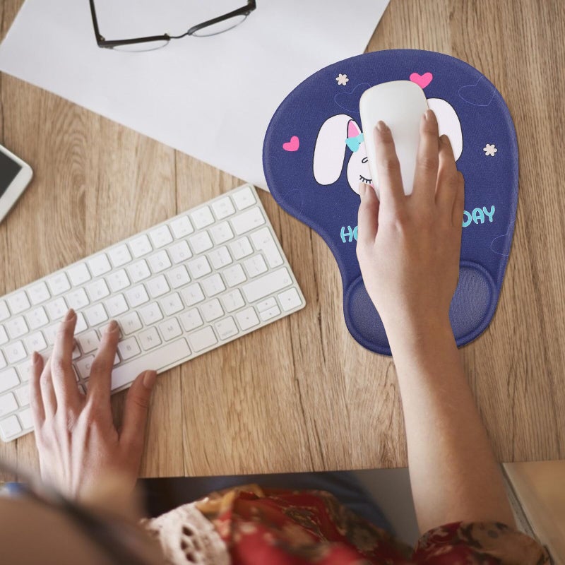 Ergonomic Mouse Pad With Wrist Rest Anti Slip Cartoon Rabbit Design Office Desk Accessory - Image 4