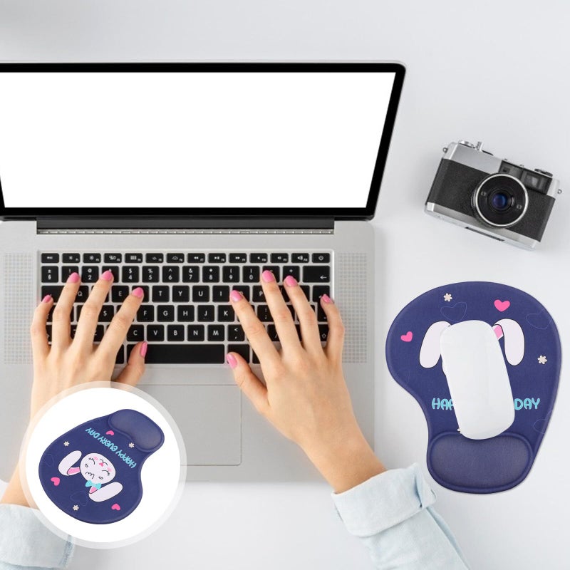 Ergonomic Mouse Pad With Wrist Rest Anti Slip Cartoon Rabbit Design Office Desk Accessory - Image 5