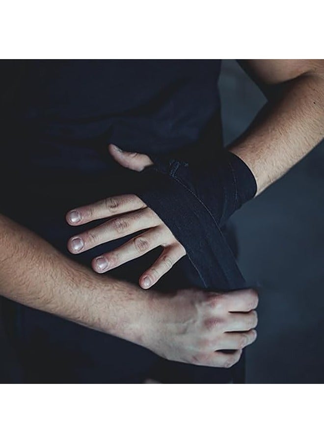 2pcs Boxing Handwraps, Cotton 2.5m Quick Drying Inner Boxing Gloves, Semi Elastic Hand Wraps for Kickboxing, Muay Thai, Sports, Boxing Hand Wraps for Men or Women(Black) - Image 2