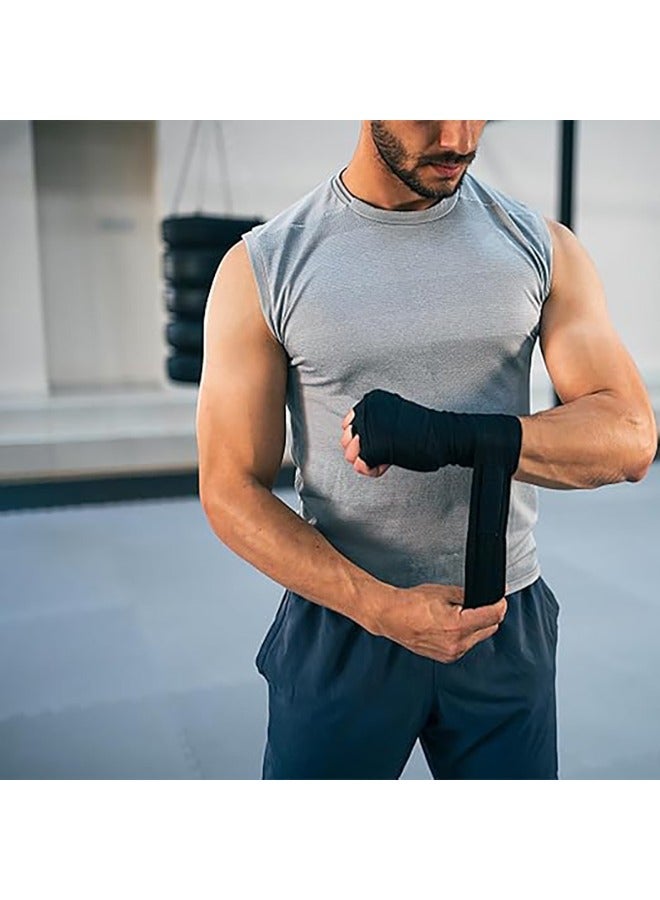 2pcs Boxing Handwraps, Cotton 2.5m Quick Drying Inner Boxing Gloves, Semi Elastic Hand Wraps for Kickboxing, Muay Thai, Sports, Boxing Hand Wraps for Men or Women(Black) - Image 3