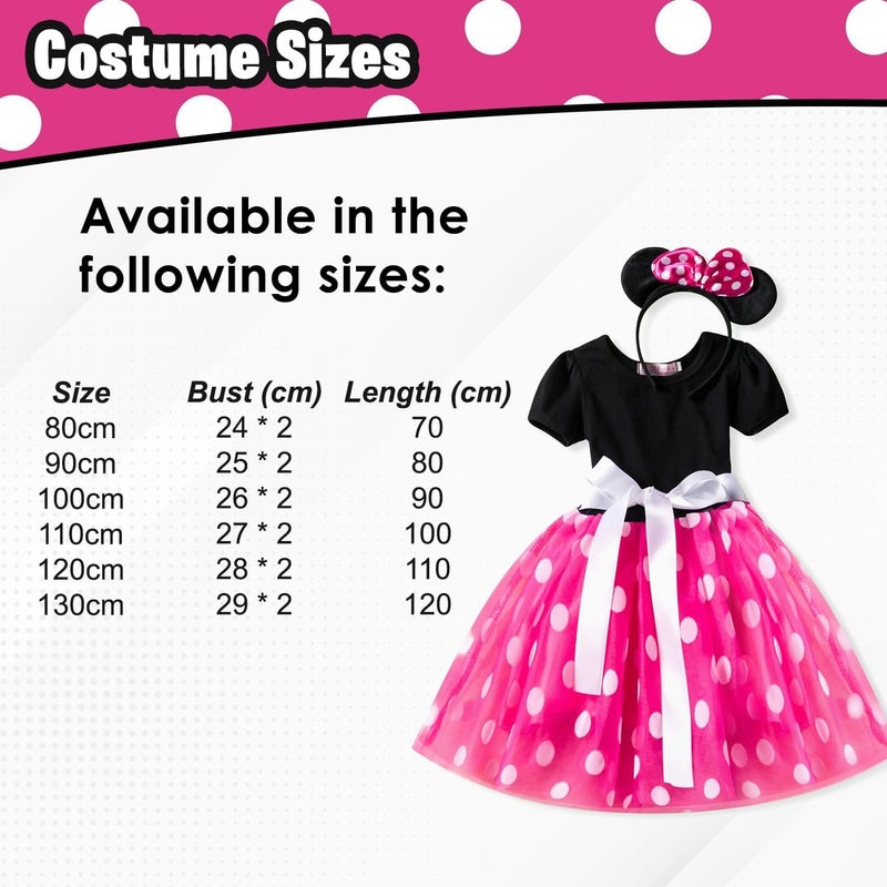 Home Smart Minnie Mouse Dress for Baby Girl Polka Dots Fancy Dress Mickey Cosplay Birthday Party and More - Image 2