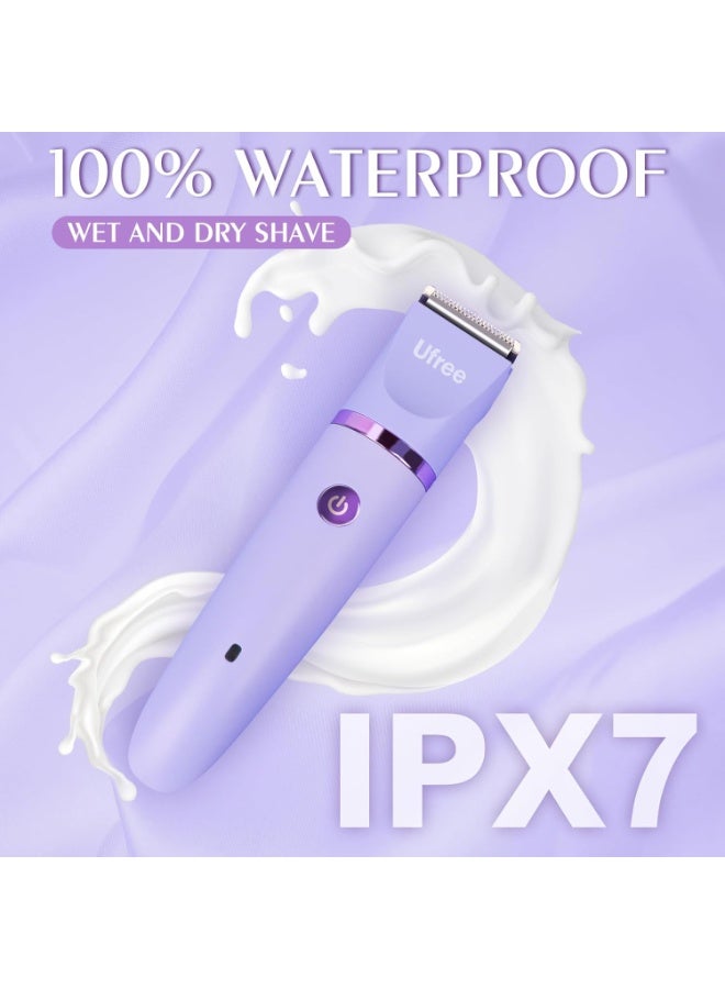 Ufree Bikini Trimmer Electric Razors for Women, Rechargeable Pubic Body Hair Trimmer Electric Shaver for Legs Body Hair, Bikini Shaver IPX7 Waterproof, Gifts for Women, Purple - Image 5