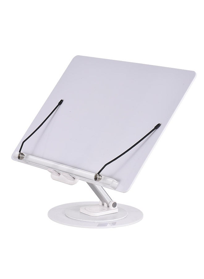 Generic - Desktop Book Stand for Reading with 360° Rotating Base & Page Clips Foldable and Angle Adjustable for Cooking Book Holder Textbook Recipe Magazine Document Storybook Tablet Pad - Image 1