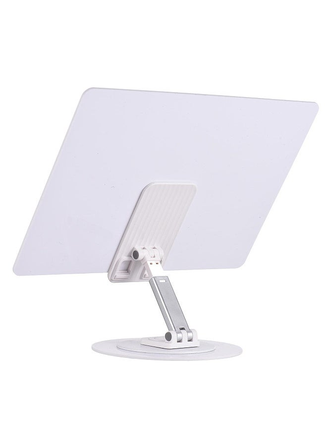 Generic - Desktop Book Stand for Reading with 360° Rotating Base & Page Clips Foldable and Angle Adjustable for Cooking Book Holder Textbook Recipe Magazine Document Storybook Tablet Pad - Image 1