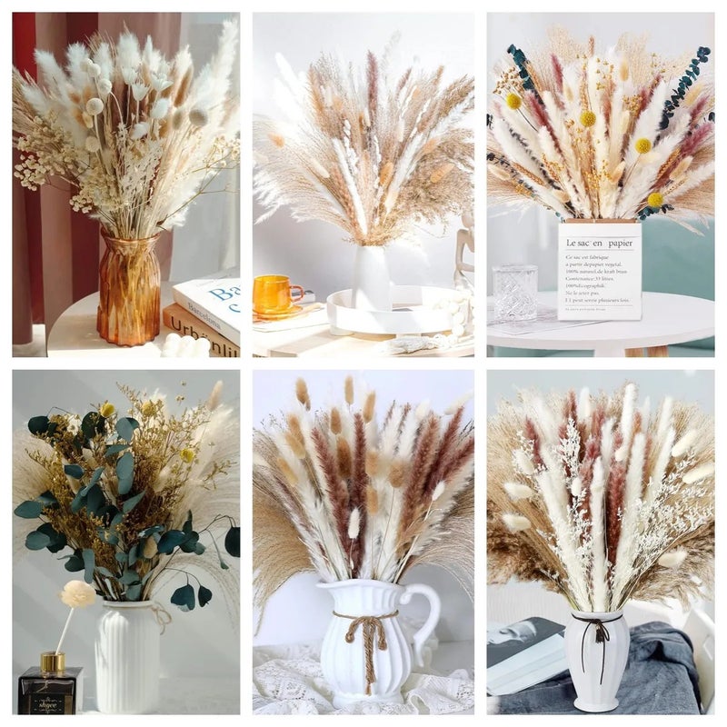 Bluejw G36 Wedding Decor Pampas Grass Bouquet - Boho Dried Flowers Mix with Bunny Tails & Natural Dried Plants for Christmas Home Decor - Image 3