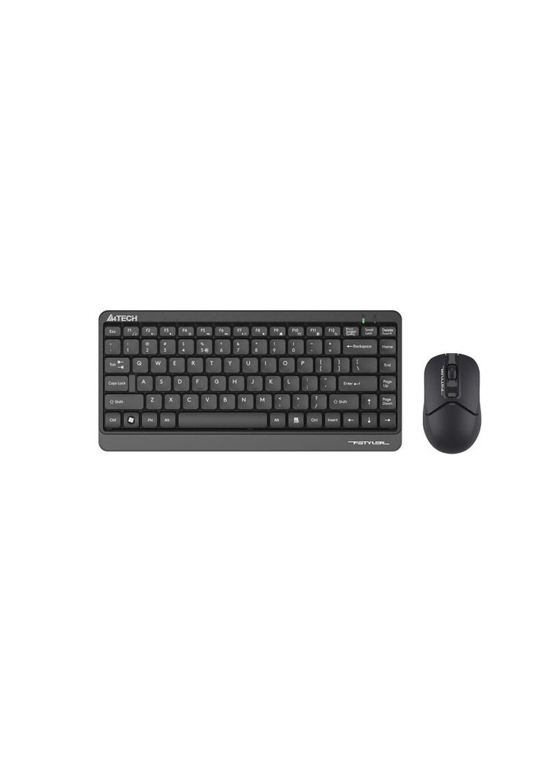 A4TECH FSTYLER 2.4G SILENT CLICK WIRELESS KEYBOARD MOUSE FG-1112S, 2.4GHz Wireless, 12 Fn Hotkeys, Black  - Image 1