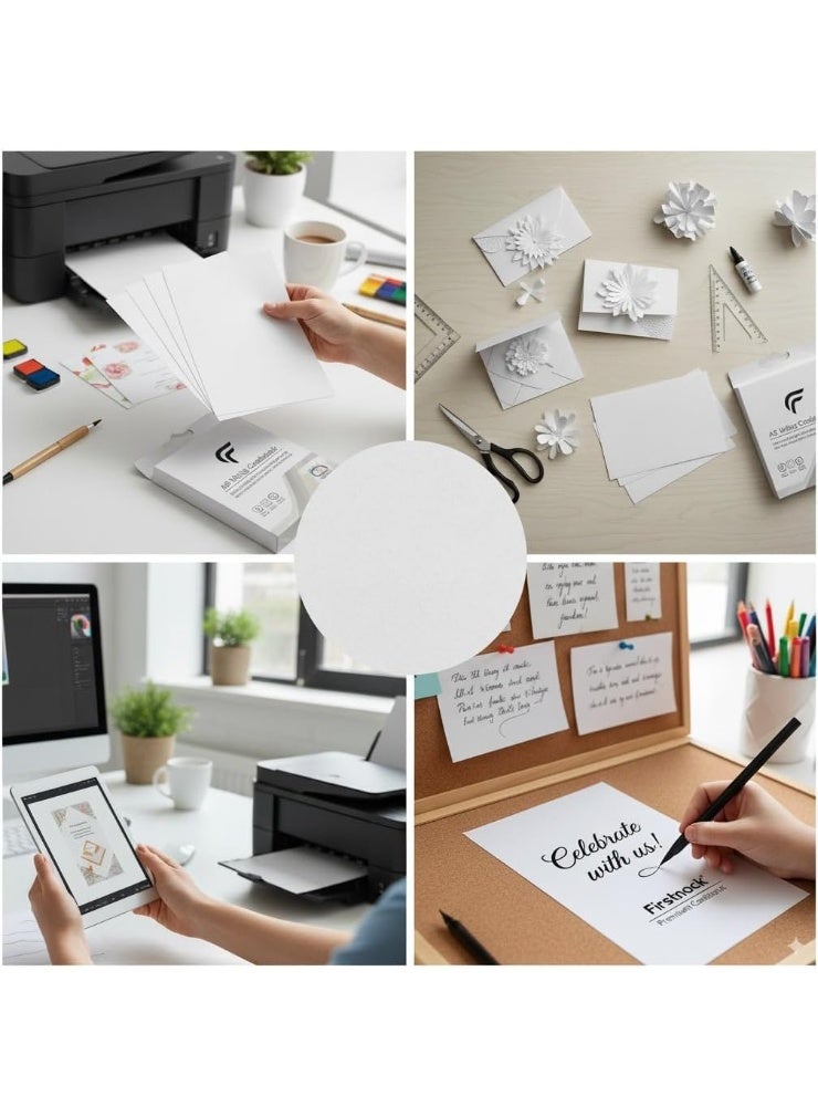 فيرستنوك ورق كرتون أبيض قياس A5 | سمك 250 غرام/م²، سطح ناعم وملمس أنيق | ورق كرتون عالي الجودة بنقشة غير لامعة، مثالي للطباعة والحرف اليدوية والدعوات والاستخدامات المكتبية - عبوة من 50 ورقة - Image 4