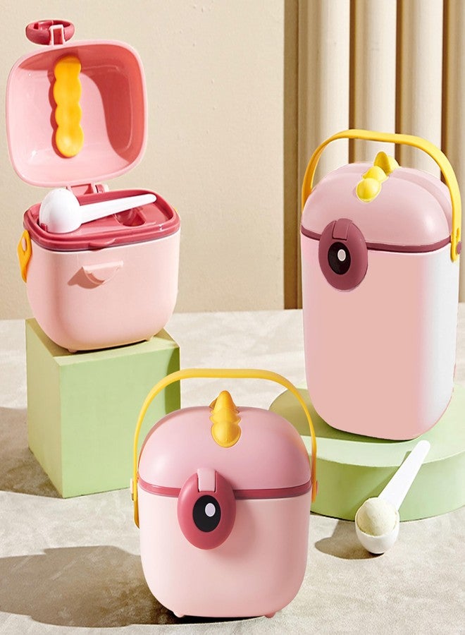 Bembika Milk Powder Storage Container with Scoop and Leveller First Feed Box for Kids Travel Friendly Multi - Functional Meal Box - Pink (800 ML) - Image 5