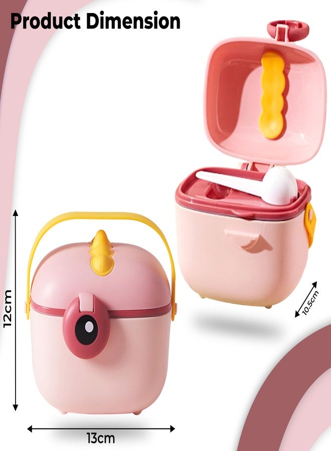 Bembika Milk Powder Storage Container with Scoop and Leveller First Feed Box for Kids Travel Friendly Multi - Functional Meal Box - Pink (800 ML) - Image 2