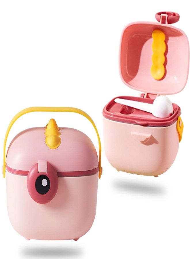 Bembika Milk Powder Storage Container with Scoop and Leveller First Feed Box for Kids Travel Friendly Multi - Functional Meal Box - Pink (800 ML) - Image 1