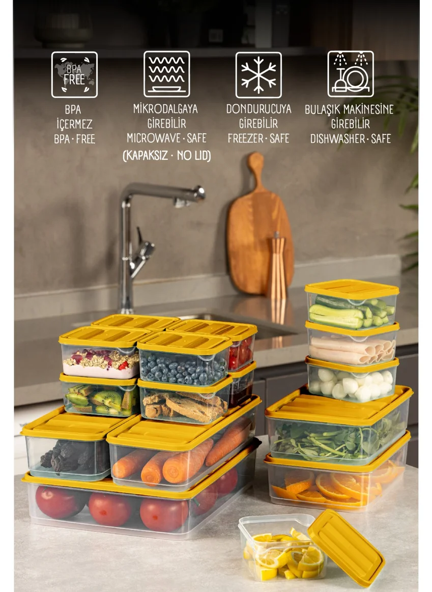Vienev 17LI Fridge Freezer Organizer Microwave and Freezer Suitable Storage Container Orange