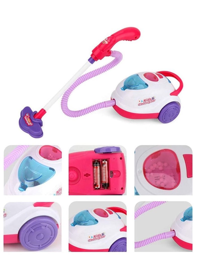 Kids Cleaning Set Plastic Interactive Detachable Vacuum Cleaner Toy Pretend Play Household Cleaning Tool with Light Plastic - Image 5