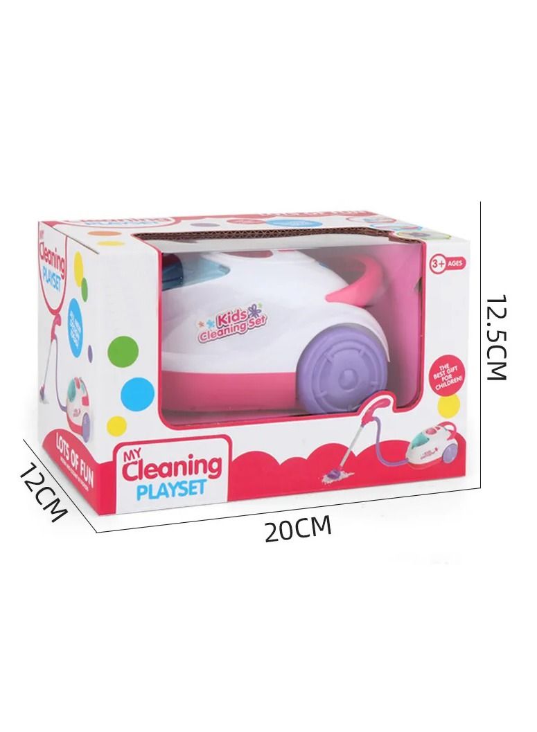 Kids Cleaning Set Plastic Interactive Detachable Vacuum Cleaner Toy Pretend Play Household Cleaning Tool with Light Plastic - Image 2