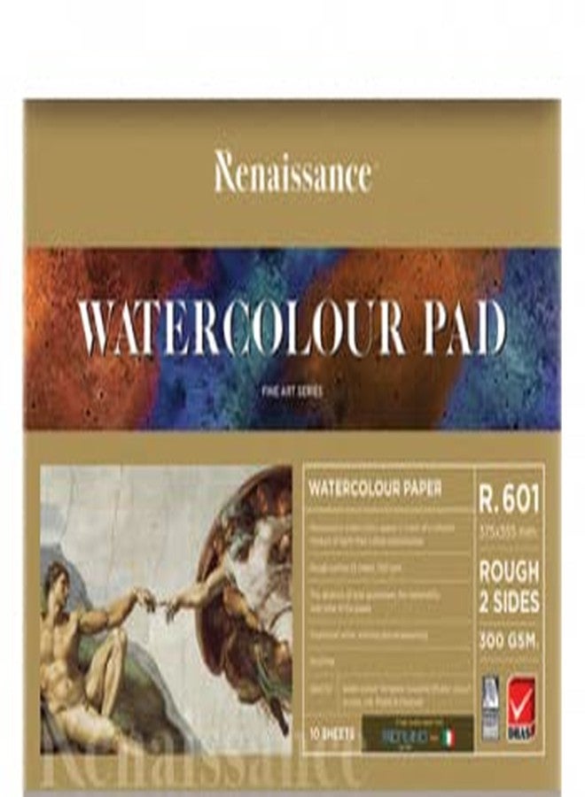 Renaissance A2 Watercolor Paper Pad (10 Sheets) Fabriano Italian Textured Sheets, 300 GSM, Ideal for Art,Painting,Drawing, and Watercoloring,Perfect for Artists,Students & Beginners. Made in Thailand - Image 1