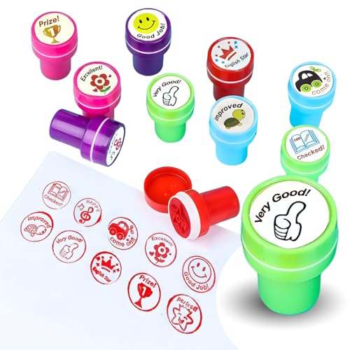 Oytra 10 Self Red Ink Stamps for Motivation Reward Kids Teachers - Image 2