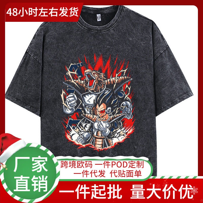 Men Streetwear T Shirt Vintage Japanese Anime Dragon Ball Gr - Image 2