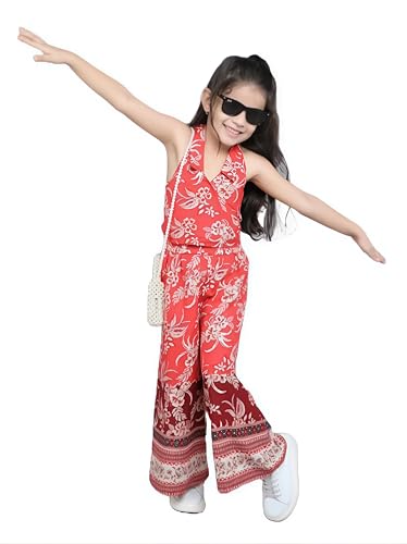GORLYA Gorliya Kids Printed Top Palazzo Set Sleeveless Festive Ethnic Designer Outfit for Girls Celebration Wedding Party Events Stylish Traditional Look - Image 1