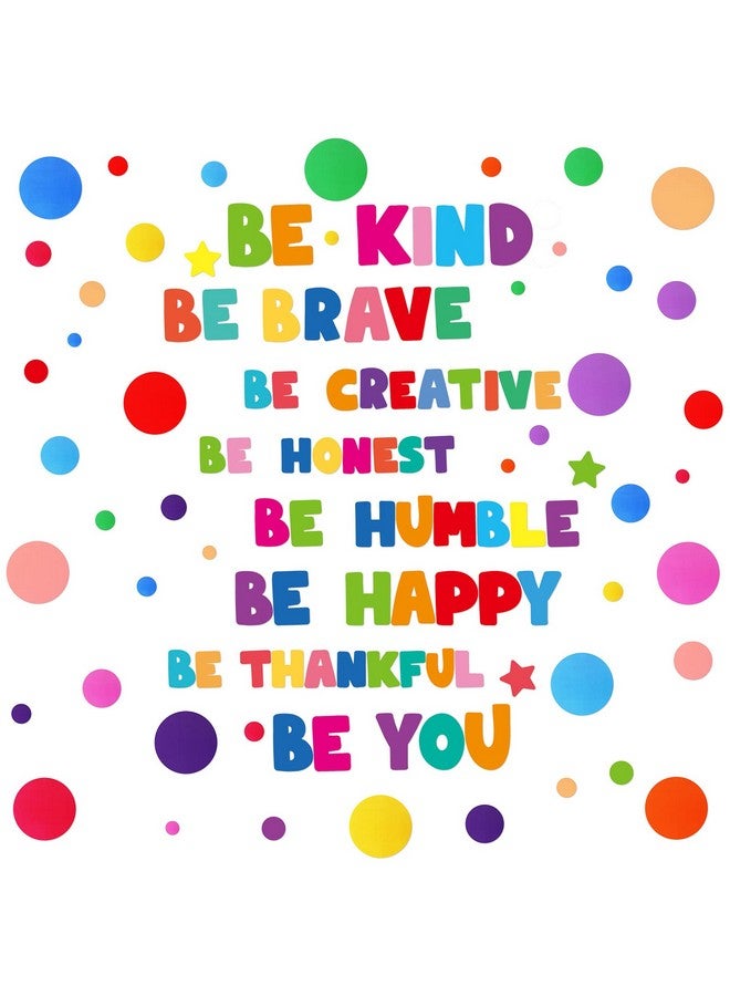 TaoBary 332 Pieces Polka Dots Wall Sticker Rainbow Colorful Inspirational Circle Wall Decal Motivational Phrases Sticker Letter Sticker Be Thankful Be Brave Decal For Classroom Nursery Playroom School - Image 2