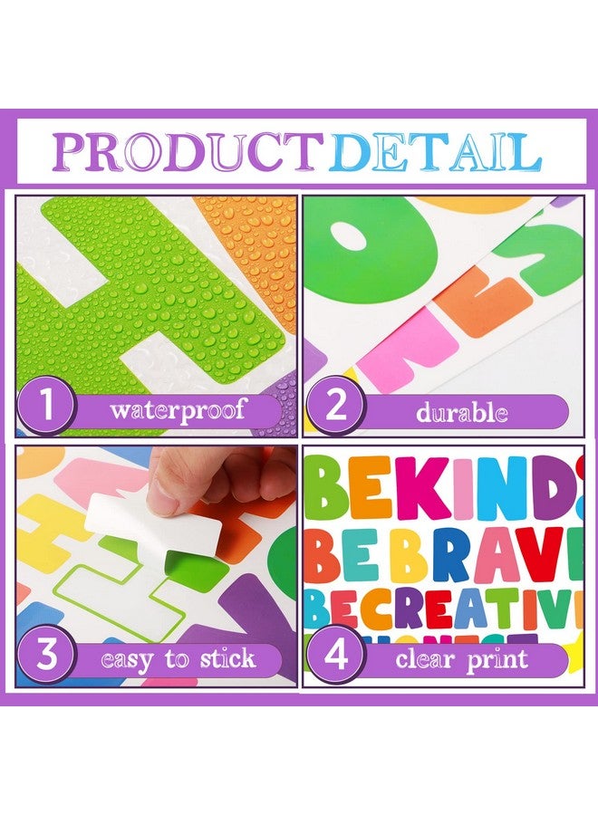 TaoBary 332 Pieces Polka Dots Wall Sticker Rainbow Colorful Inspirational Circle Wall Decal Motivational Phrases Sticker Letter Sticker Be Thankful Be Brave Decal For Classroom Nursery Playroom School - Image 4