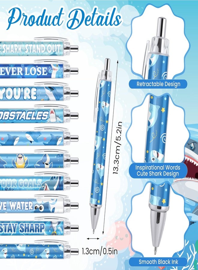 Wayyogh Shark Party Favors Ballpoint Pens Shark Fin Sticky Notes Set Decorations Shark Stocking Stuffers Inspirational Cute Ocean Birthday Party Decor for Under the Sea Marine Bday Supplies,Black Ink - Image 5