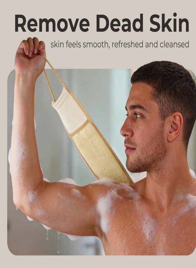 HillSpring Natural Loofah Back Scrubber, Double-Sided Exfoliating Body Scrubber with Handy Strap for Deep Cleaning, Durable Bath Shower Luffa Sponges for Men and Women (Brown) - Image 5