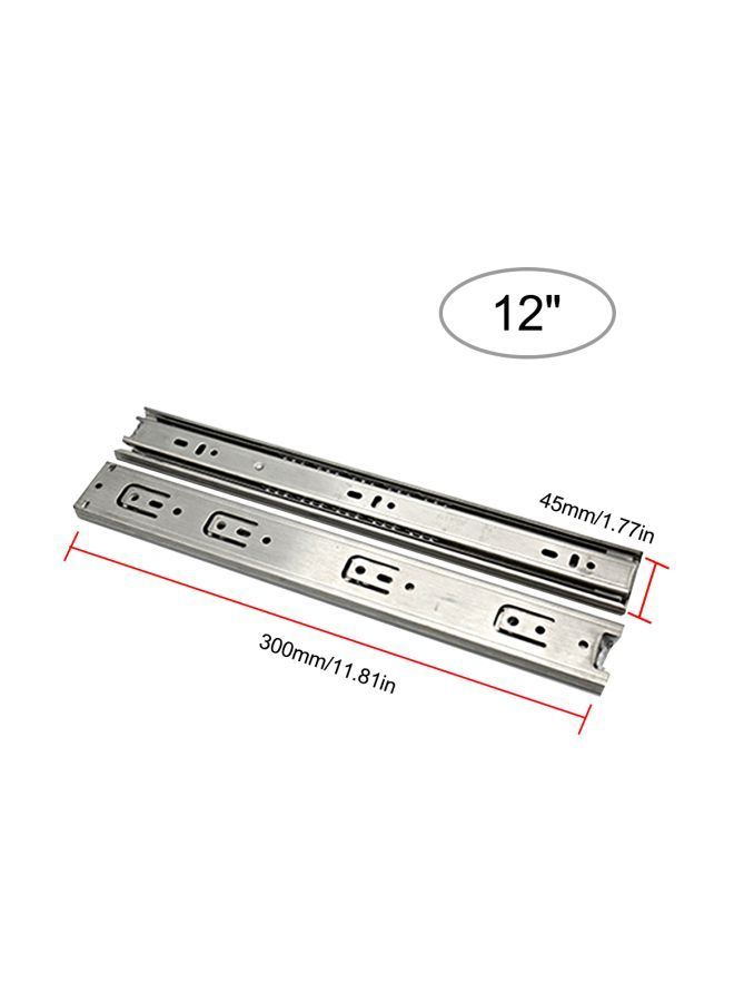 NIBEMINENT 2-Piece Stainless Steel Drawer Slides Silver 30x2.50x4.50centimeter  - Image 4