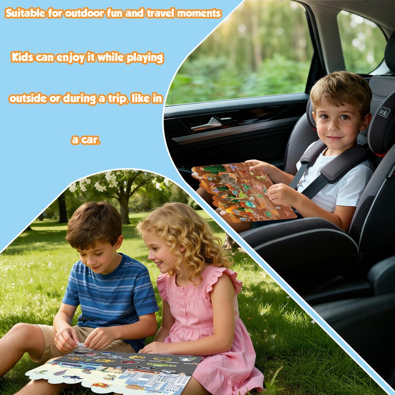 OHOME Reusable Sticker Books For Toddlers 2-4 Years - Travel Toys For Toddlers 1-3 Gifts For 2 Year Old Girls | Arts And Crafts Activities - Stocking Stuffers For Kids - Puffy Stickers Coloring Books - Image 5