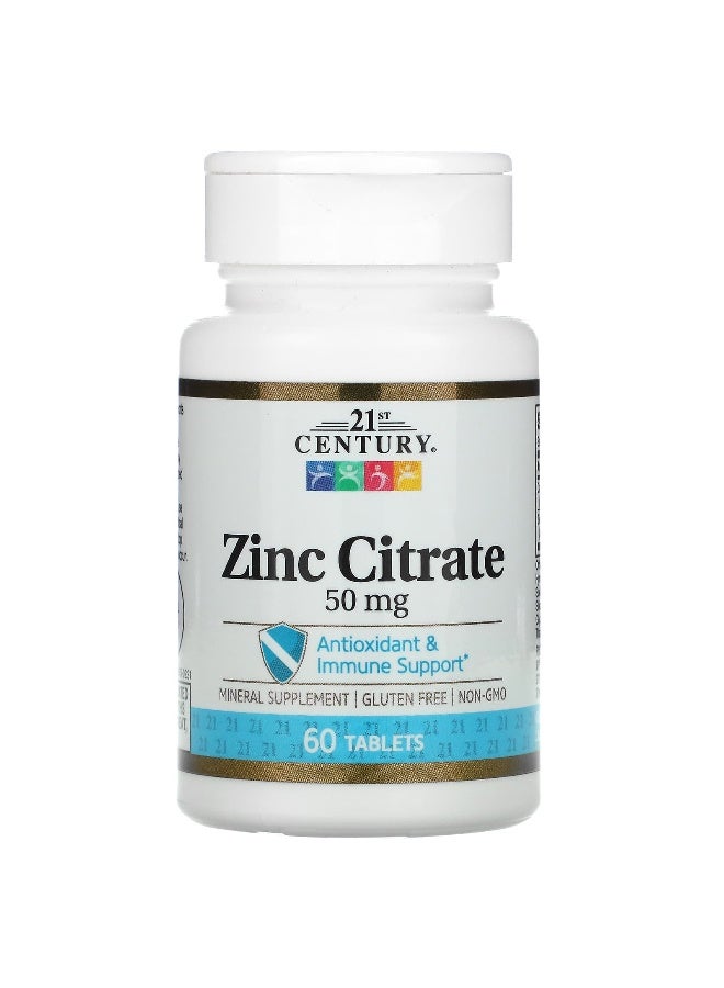 21st CENTURY 21st Century, Zinc Citrate, 50 mg, 60 Tablets 