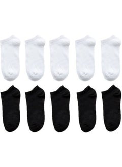 Çorap Dünyam Socks My World Women's 10 Pairs Koton Economical Black + White Color Booties 