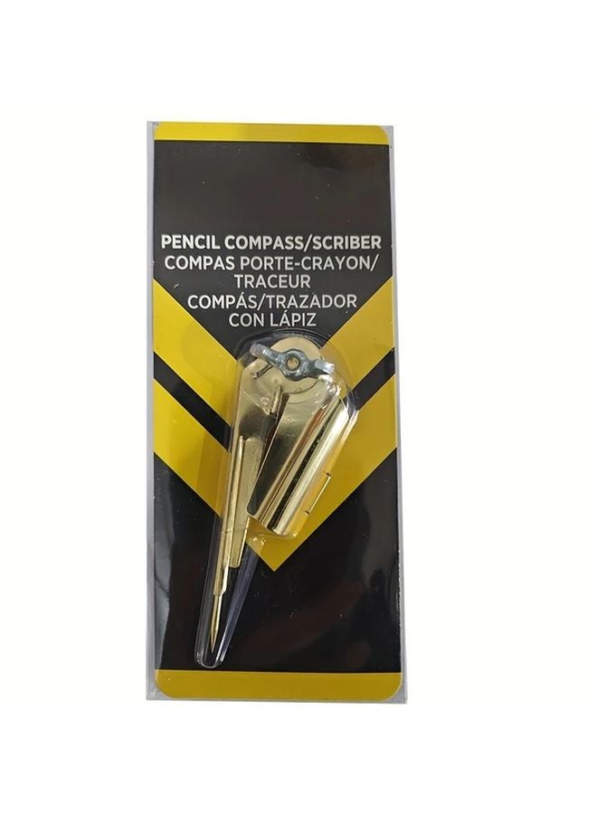 1pc Brass Plated Steel Scriber Compass Tool For Woodworking Architectural Drawing - Image 1
