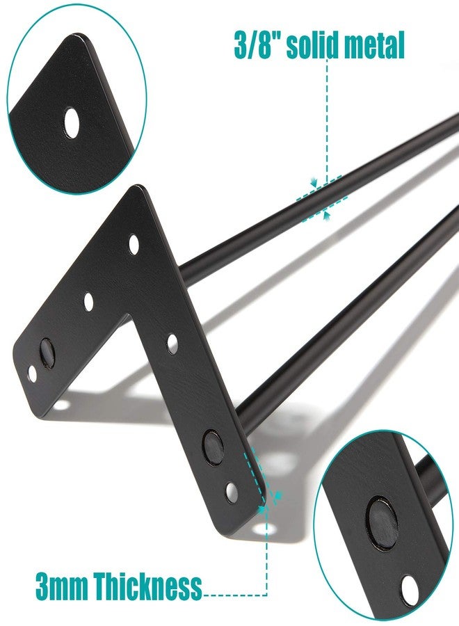 MSOBAIW Hairpin Legs 12" Set of 4, DIY Metal Table Furniture Legs Ideal for Dining Table, Desk, 3/8" Diameter Mid Century Modern Style (12", Black) - Image 4