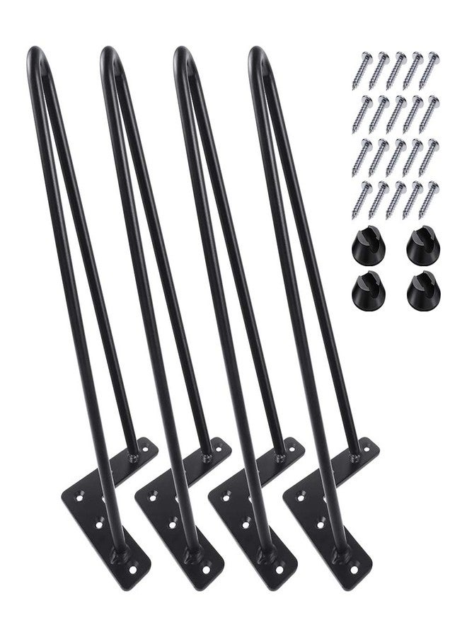 MSOBAIW Hairpin Legs 12" Set of 4, DIY Metal Table Furniture Legs Ideal for Dining Table, Desk, 3/8" Diameter Mid Century Modern Style (12", Black) - Image 1