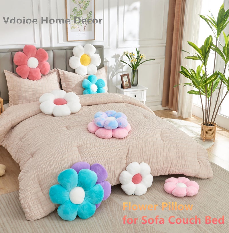 Vdoioe Daisy Shaped Throw Pillow - 19.6 In Plush Cute Flower Seating Cushion for Sofa Couch Bed - Image 4