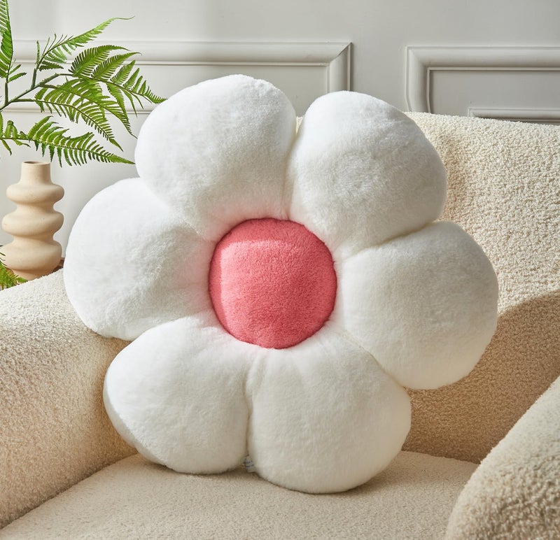 Vdoioe Daisy Shaped Throw Pillow - 19.6 In Plush Cute Flower Seating Cushion for Sofa Couch Bed - Image 1