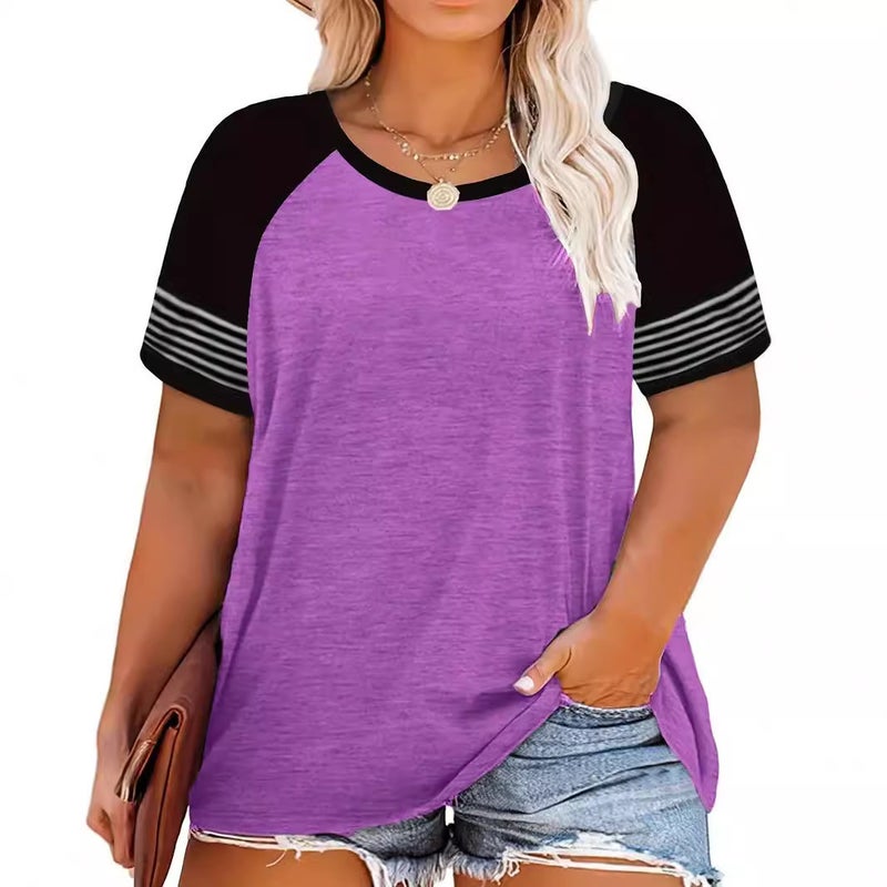 American Retro Raglan Short-Sleeved T-Shirt Women'S Summer Loose Top Fashion 3D Printed Large Size Bottoming Shirt - Image 2