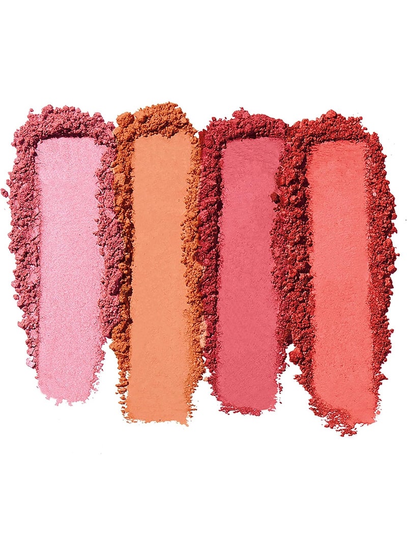 إلف لوحة أحمر الخدود البودرة من مستحضرات التجميل، أربعة درجات من أحمر الخدود للحصول على لون جميل يدوم طويلاً، خفيف - Image 2
