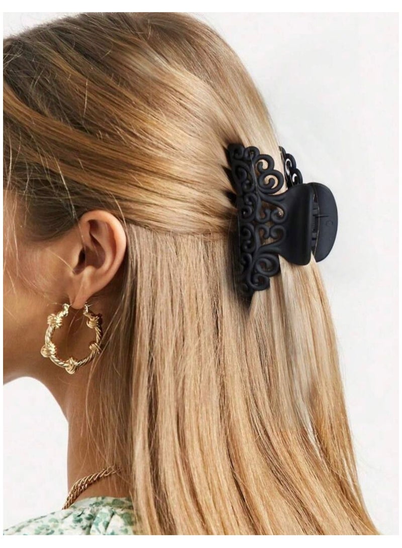 مجموعة مشابك شعر بألوان مختلفة، 4 قطع، مصنوعة من البلاستيك المطفي. - Image 3