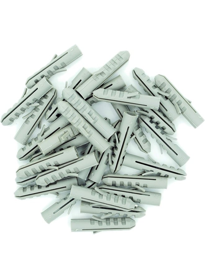 Poaker 10Mm Nylon Pvc Wall Plugs 50Pcs Heavy-Duty Anchors For Concrete Brick Stone And Block Ideal For Mounting Shelves Cabinets And Fixtures - Image 1