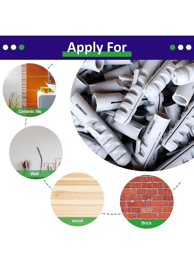 Poaker 10Mm Nylon Pvc Wall Plugs 50Pcs Heavy-Duty Anchors For Concrete Brick Stone And Block Ideal For Mounting Shelves Cabinets And Fixtures - Image 4