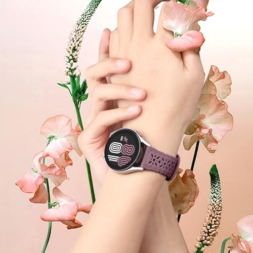 Dirrelo for Samsung Galaxy Watch 7 Band 44mm 40mm 6 Classic 4 5 Pro Watch 3 Bands Women Men, Breathable Sport Cute Lace Waterproof Silicone Strap for Summer Spring Solorful Dressy - Image 2