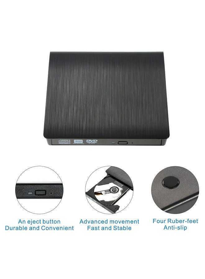 Ultra Slim Portable USB 3.0 DVD-RW External DVD Drive DVD Player Burner Writer for Linux Windows Mac OS