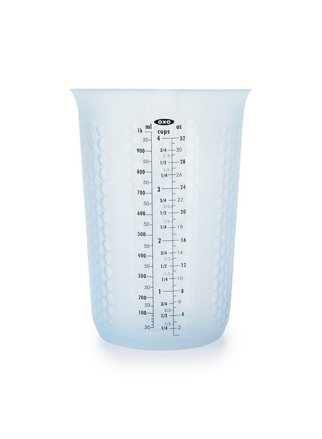 OXO OXO Good Grips 4-Cup Squeeze & Pour Silicone Measuring Cup with Stay-Cool Pattern  - Image 1