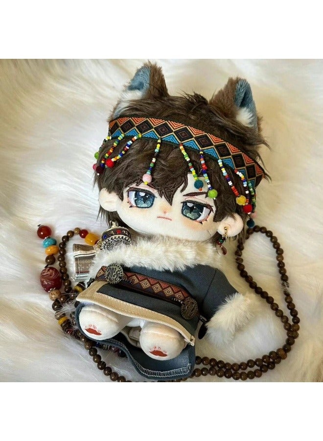 general 20cm cotton doll baby clothes Tibetan clothes ethnic suit 20cm baby clothes outerwear + lining + headdress + waist chain - Image 2
