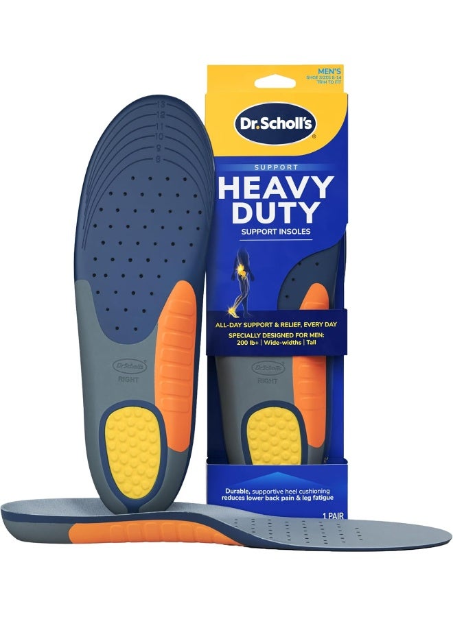 Dr. Scholl's Dr. Scholl's Heavy Duty Support Insole Orthotics, Big & Tall, 200lbs+, Wide Feet, Shock Absorbing, Arch Support, Distributes Pressure, Trim to Fit Inserts, Work Boots & Shoes, Men Size 8-14, 1 Pair  - Image 1