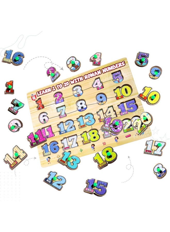 Adora Wooden Learning Educational Game Board for Kids, Wooden Numbers Puzzle Set for Curious Minds Creative Learning Game for Kids, Puzzle Study Game Puzzle Educational Toy for Kids - Image 1